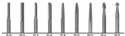 1855 9 PC CARB DOUBLE CUT BURR SET